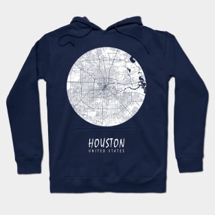 Houston, USA City Map - Full Moon Hoodie